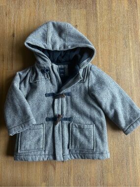 Baby Gap Herringbone Wool Toggle Coat, 18-24M, EUC